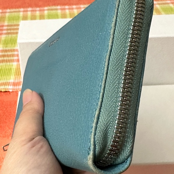 Balenciaga Round Zip Wallet Blue Soft Leather - Picture 4 of 15